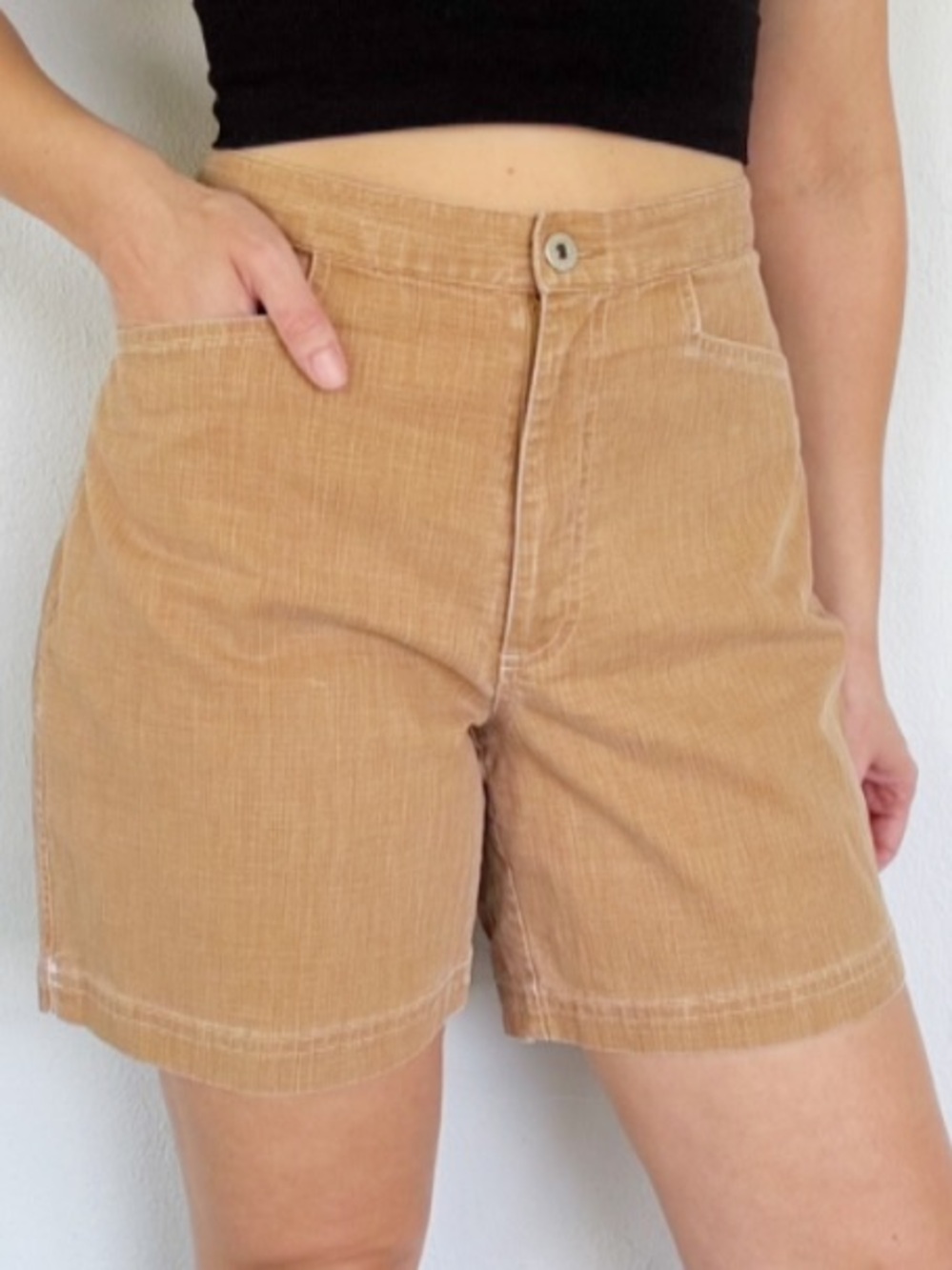 Vintage Tsunami tan khaki cotton stretch blend casual shorts size 8